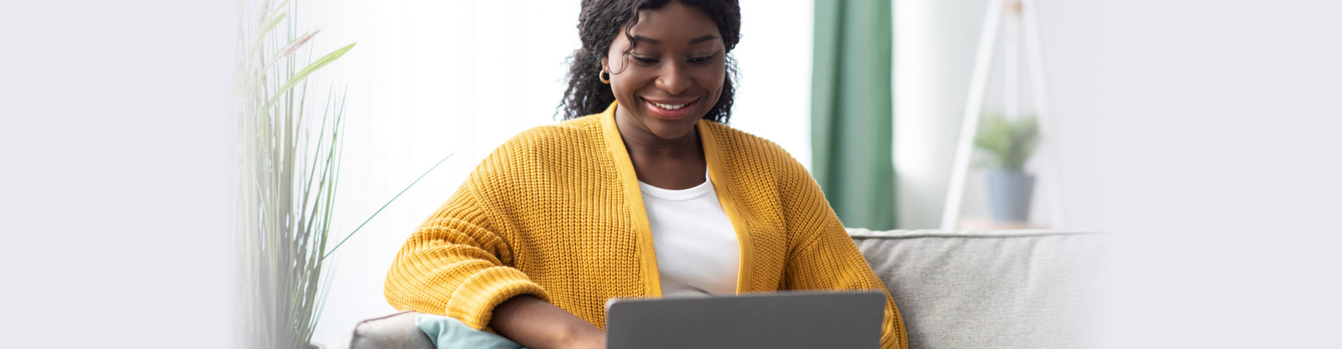 young woman using a laptop